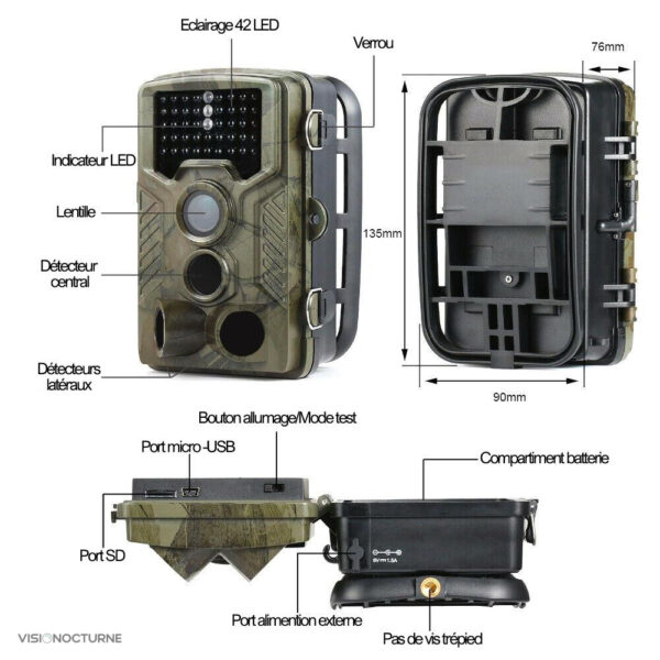 Caméra de chasse pour détecter la wildlife