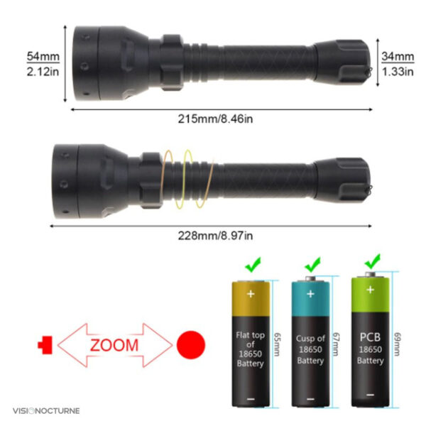 Torche IR 850nm, lampe tactique polyvalente