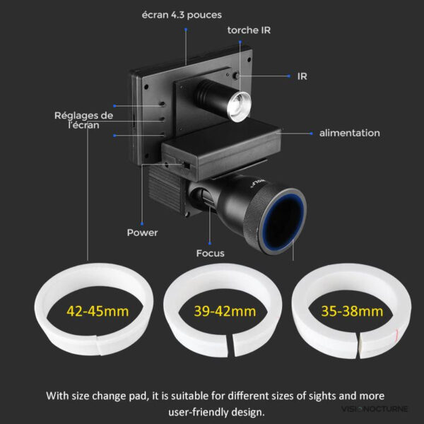 Lunette de tir infrarouge avec écran LCD