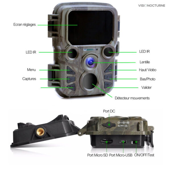 Mini caméra de surveillance infrarouge pour wildlife