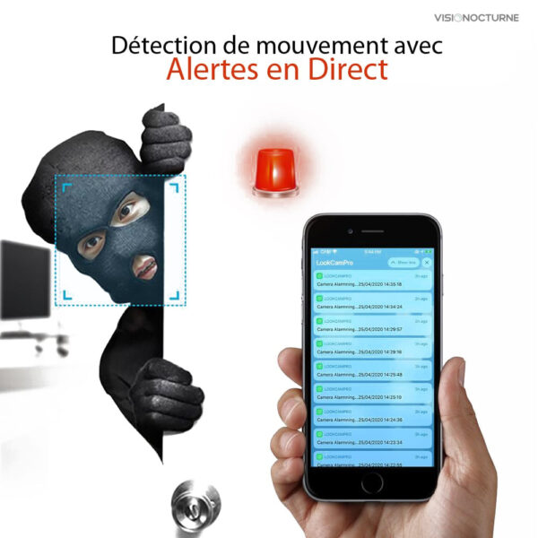 Surveillance secrète avec caméra HD infrarouge Wifi portable
