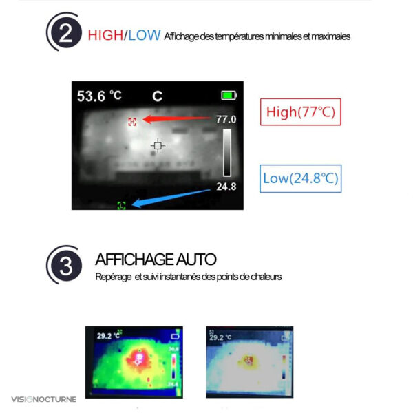 Caméra thermique efficace pour diagnostics et réparations